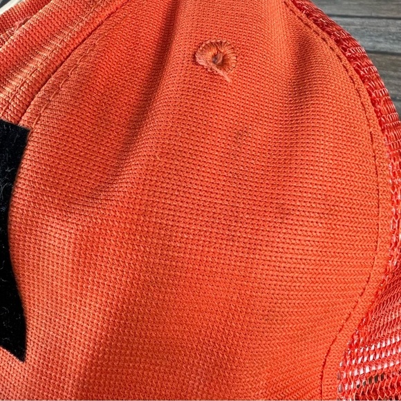 Vintage New Era Hat Cap Snap Back Orange White Mesh Trucker Letter A USA - Picture 12 of 15